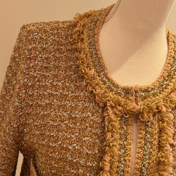 M Missoni Gold Silver Glitter Knit Skirt Suit Size 44 - Picture 6 of 17